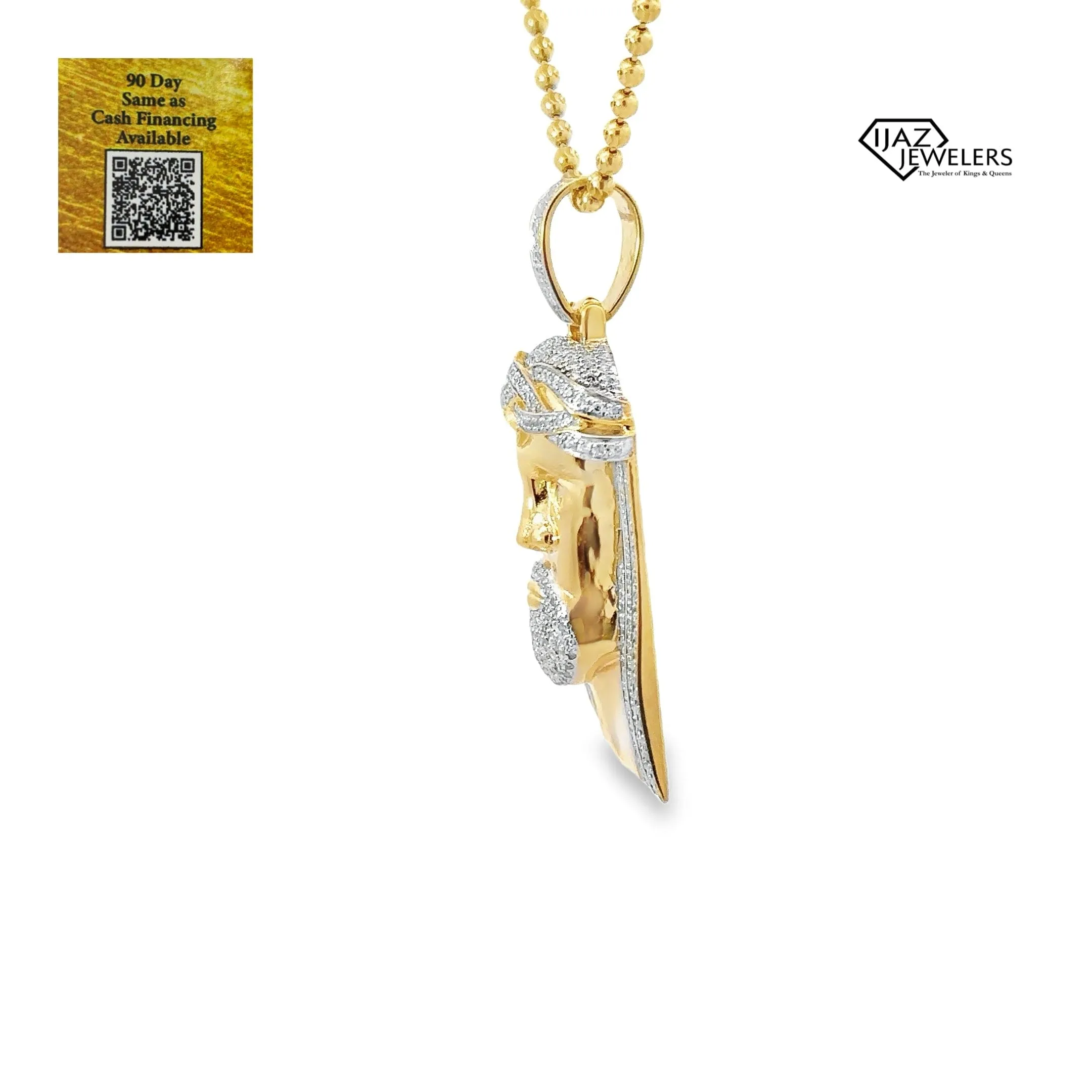 10K Gold 0.64 CTW Diamond Jesus Charm