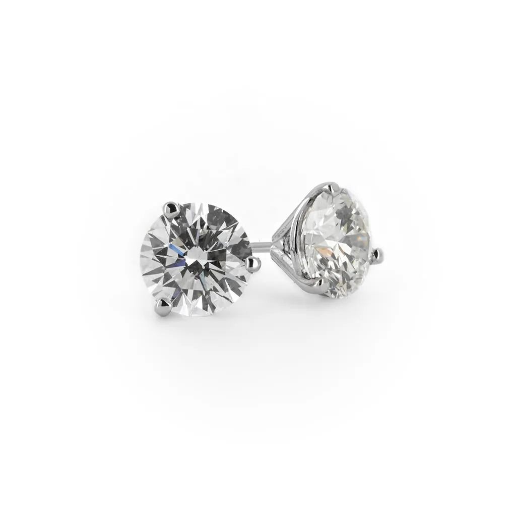 1.46ctw Diamond Stud Earrings - 3 Prong