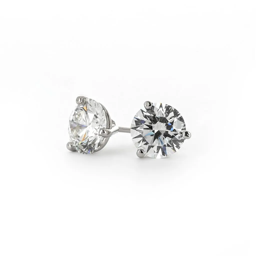 1.46ctw Diamond Stud Earrings - 3 Prong