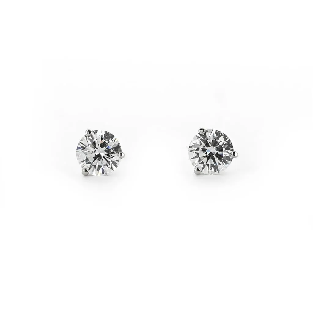 1.46ctw Diamond Stud Earrings - 3 Prong