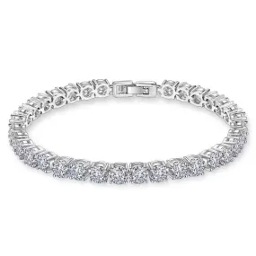 14K White Gold Filled Round Diamond Bracelet