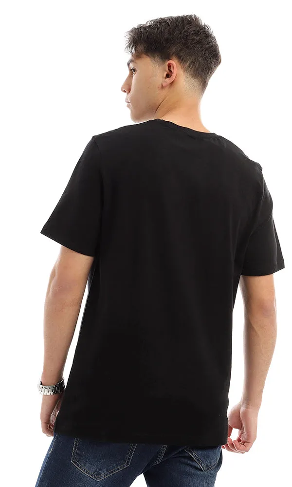 21213 Slip On Solid Basic Black Cotton Tee