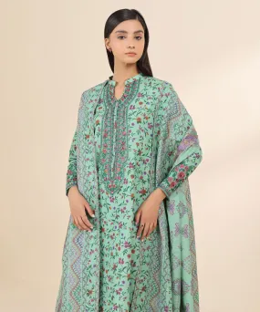 3 Piece - Embroidered Khaddar Suit