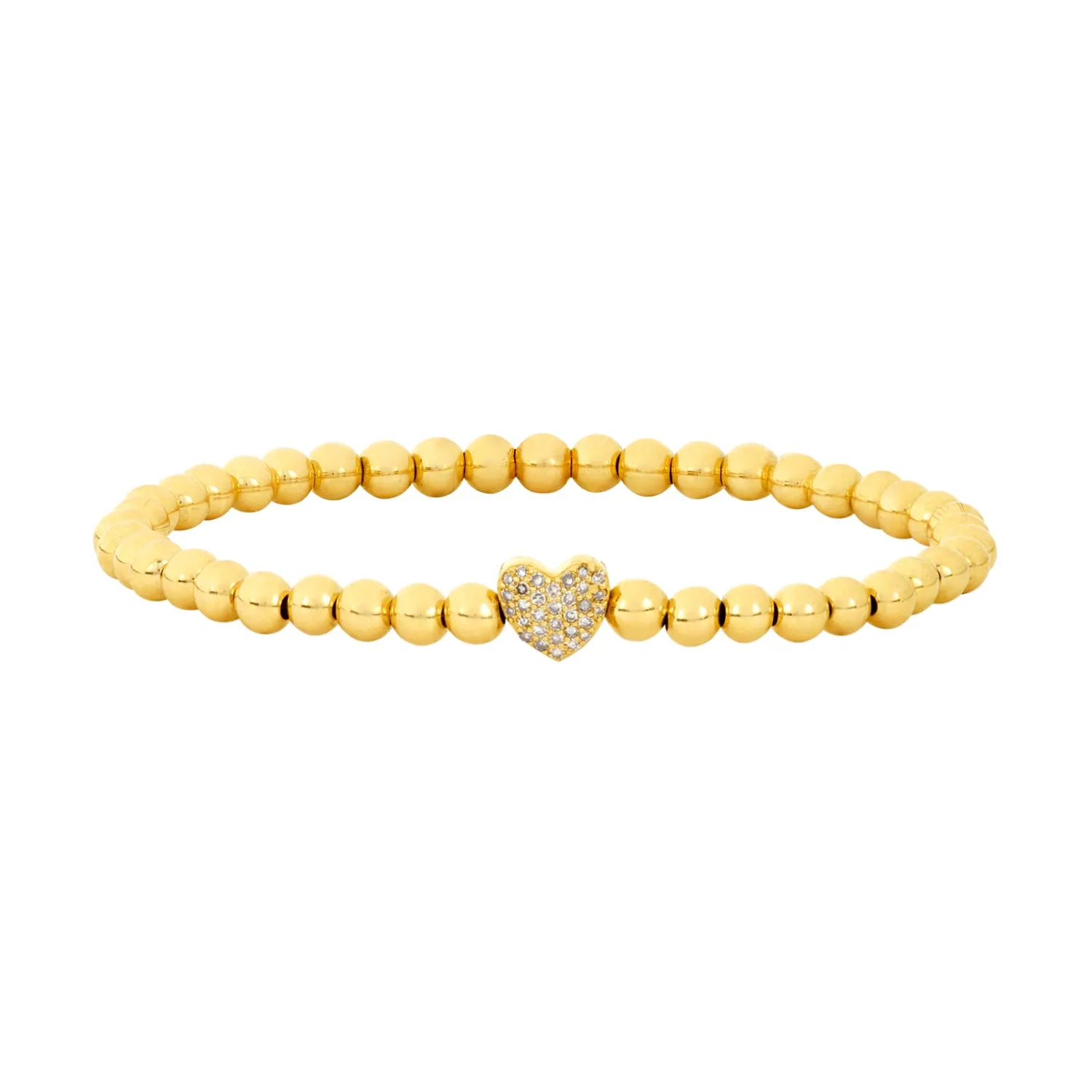 4MM Signature Bracelet with 14K Diamond Heart Bead