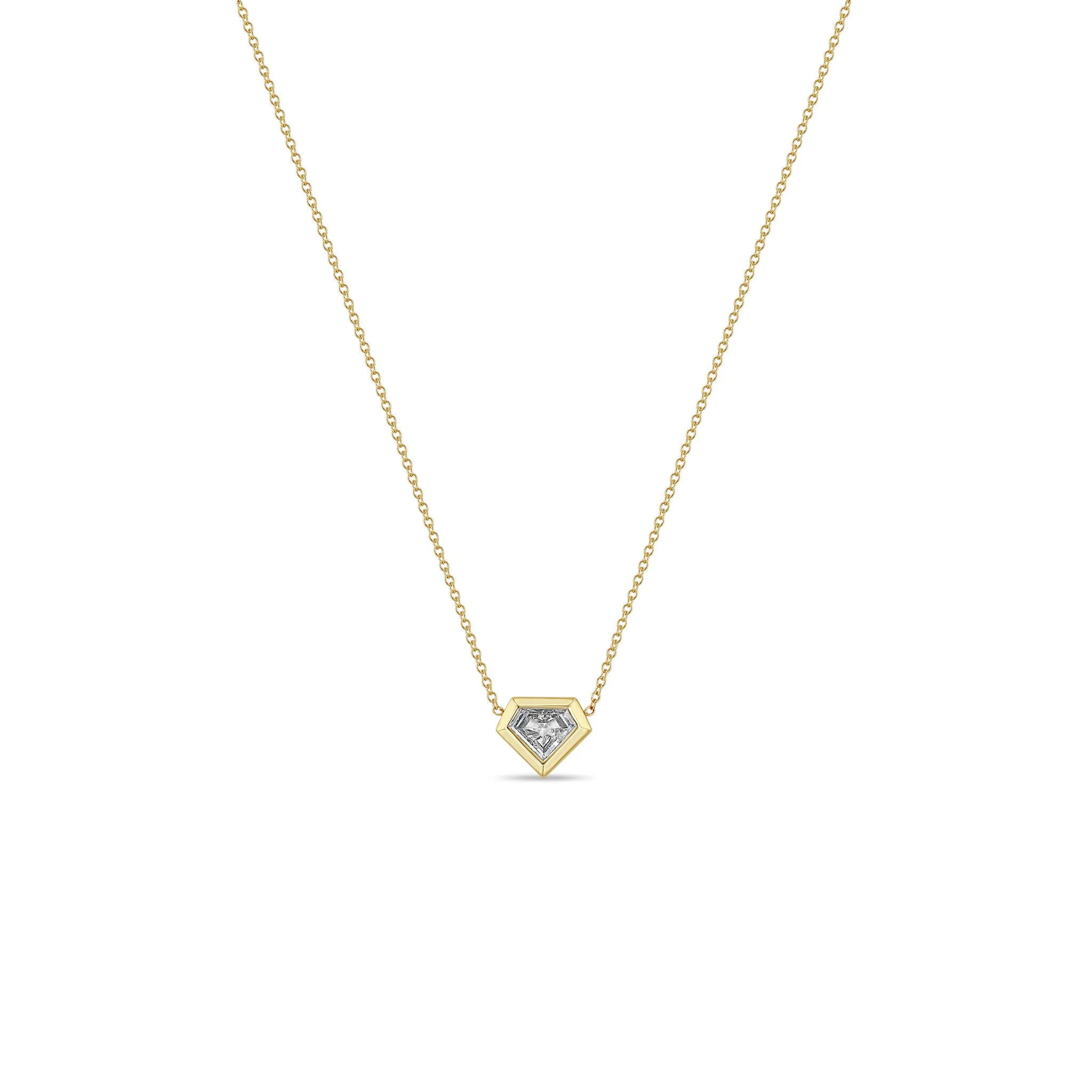 .60 ctw Shield Diamond Bezel Necklace