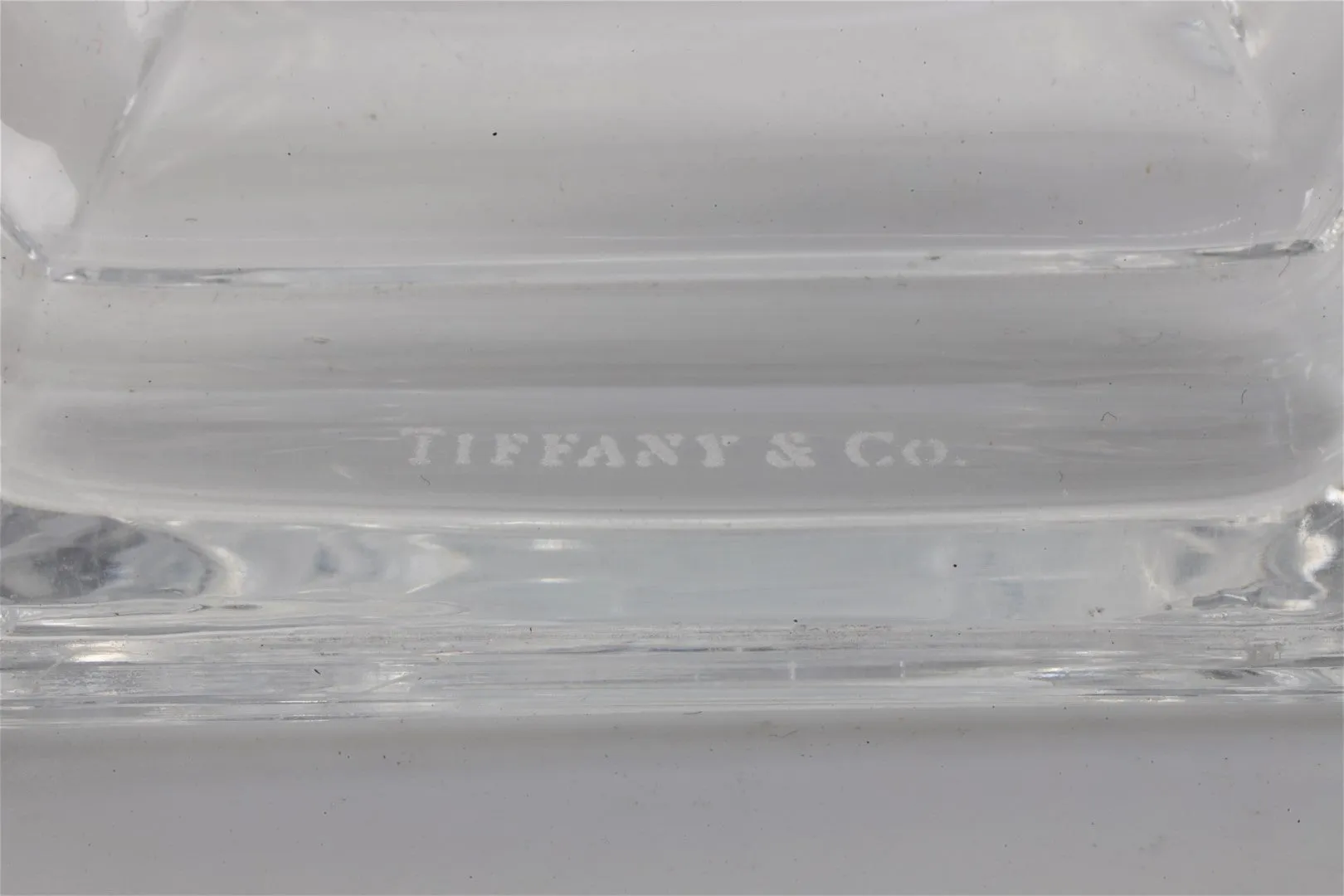 8" Tiffany & Co. Pair of Plymouth Pattern Crystal Candlestick Candle Holders