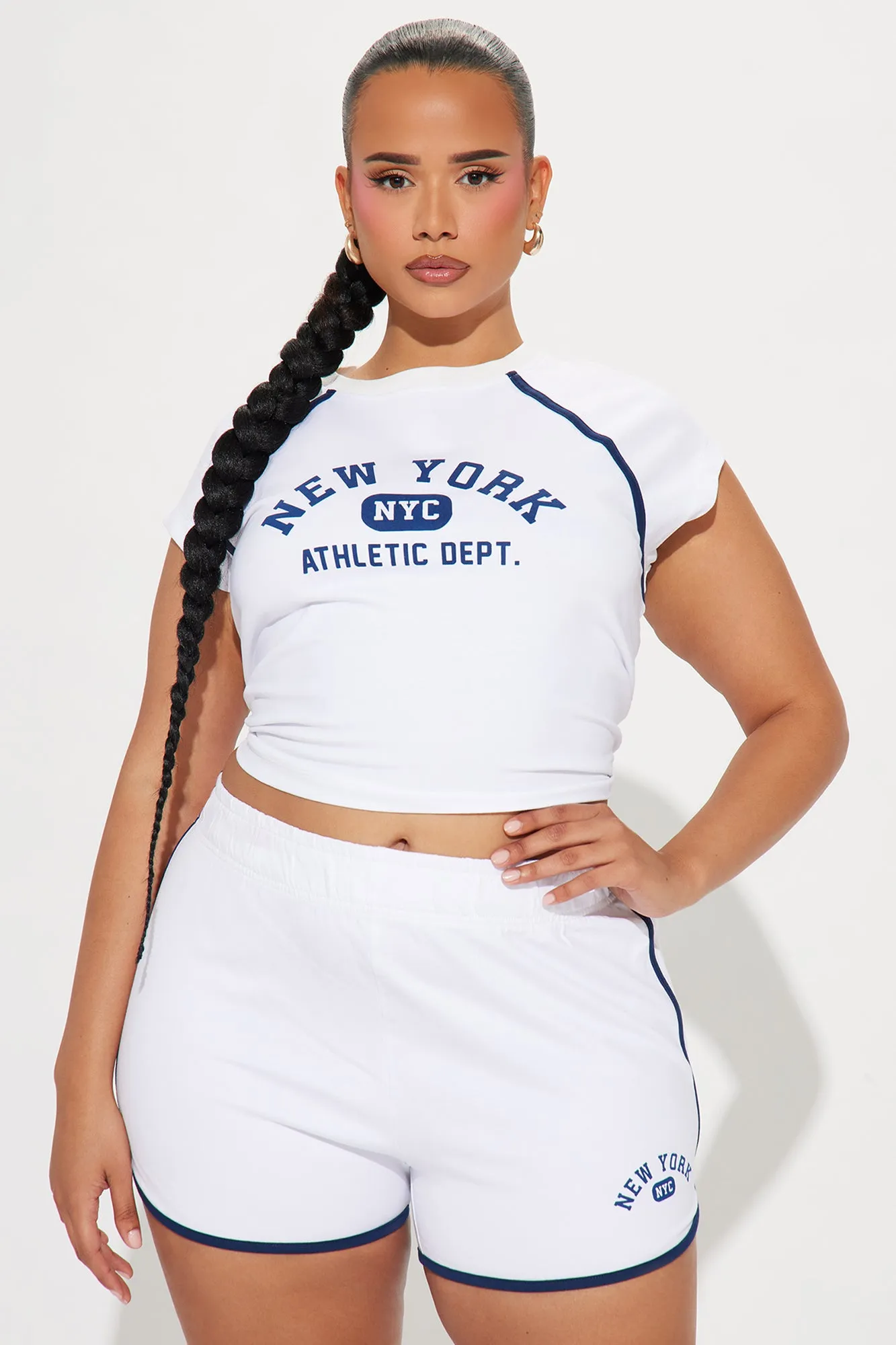 90's NYC Short Set - White