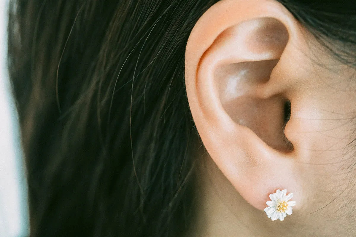 925 flower earrings-DN