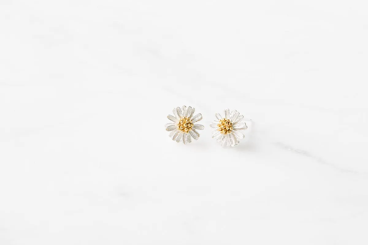 925 flower earrings-DN