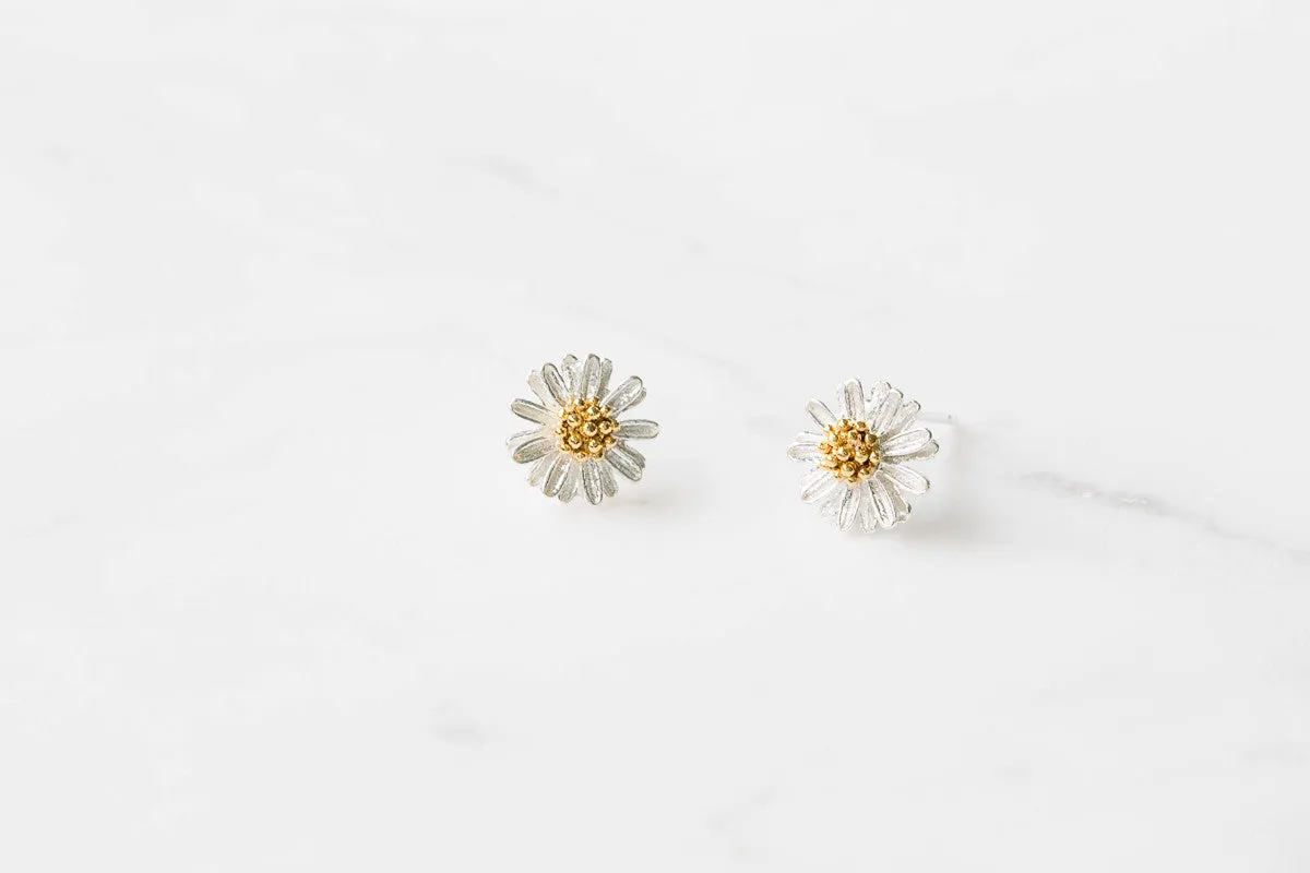 925 flower earrings-DN