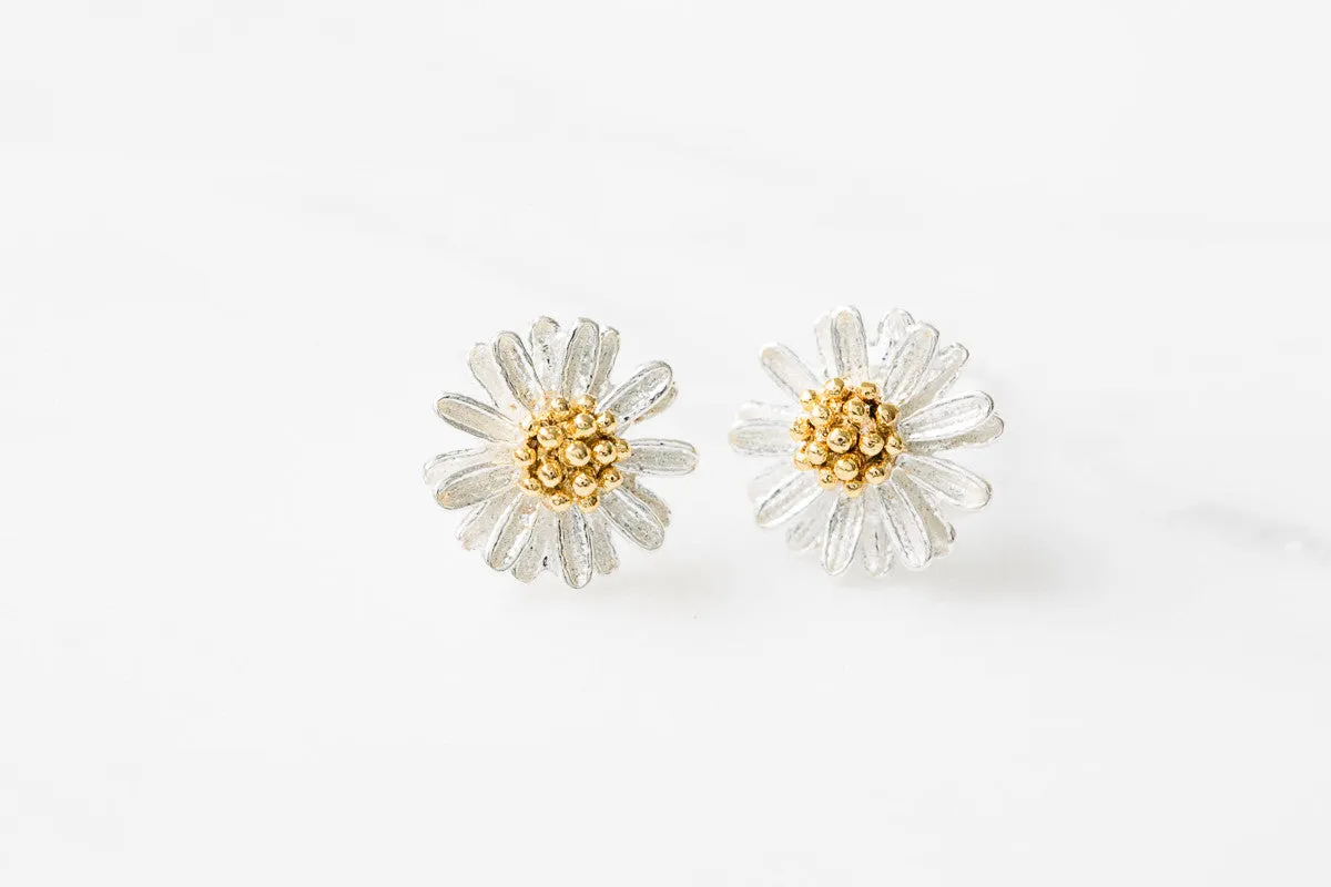 925 flower earrings-DN