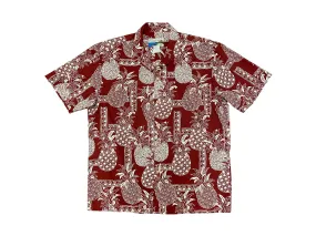 Aloha Shirt Cotton Tapa Pineapple Red