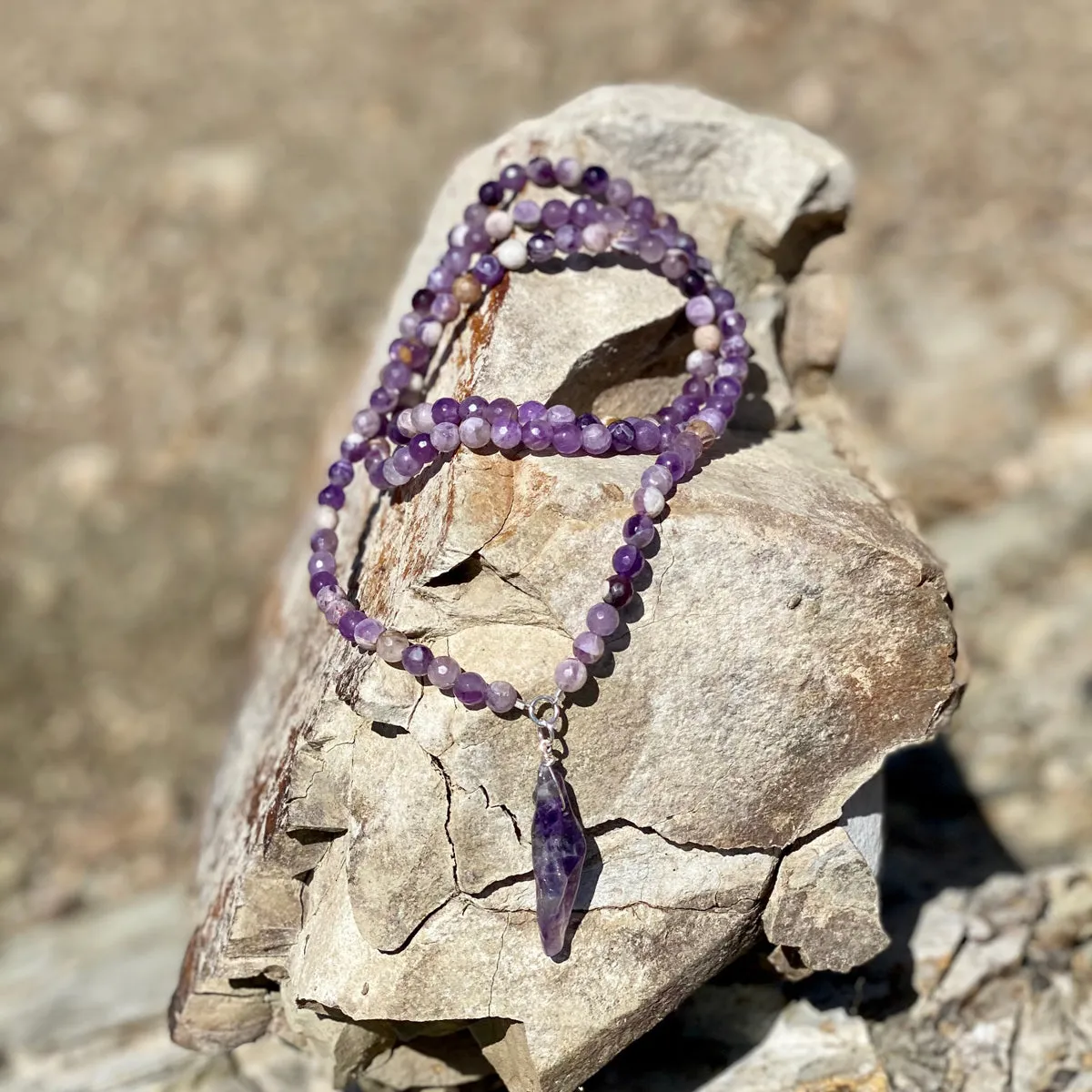 Anxiety Free - Rustic Amethyst Necklace to Help Make Good Decisions