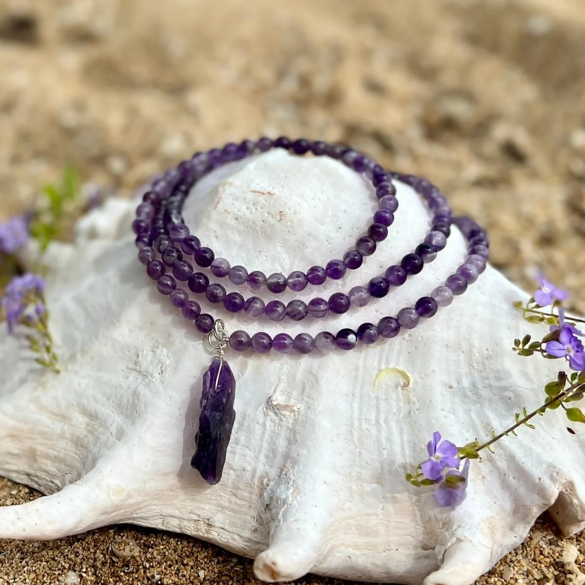 Anxiety Free - Rustic Amethyst Necklace to Help Make Good Decisions