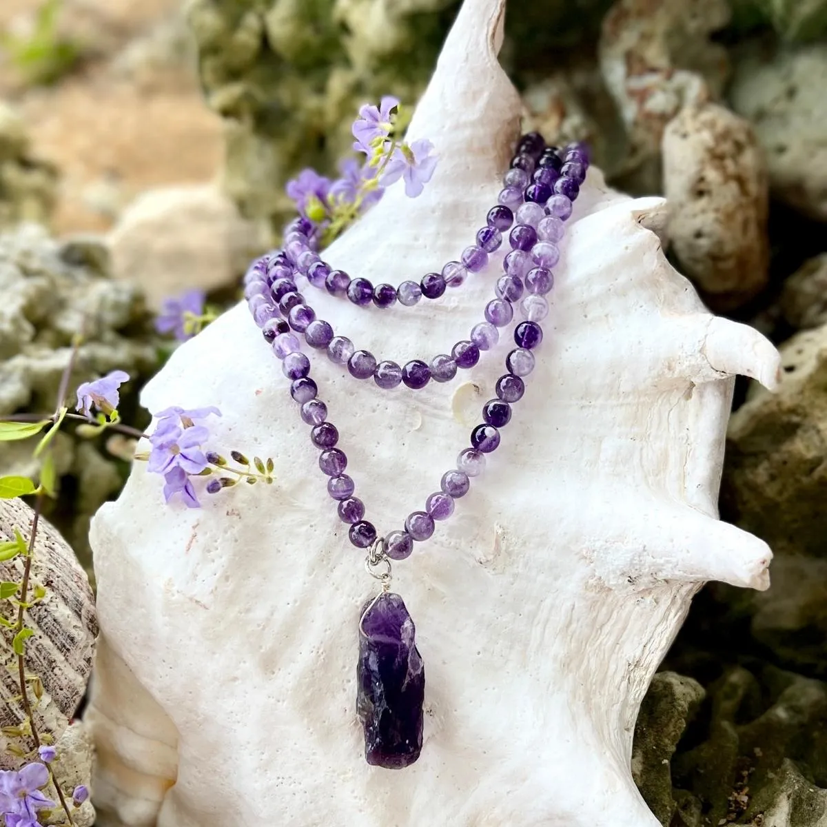 Anxiety Free - Rustic Amethyst Necklace to Help Make Good Decisions