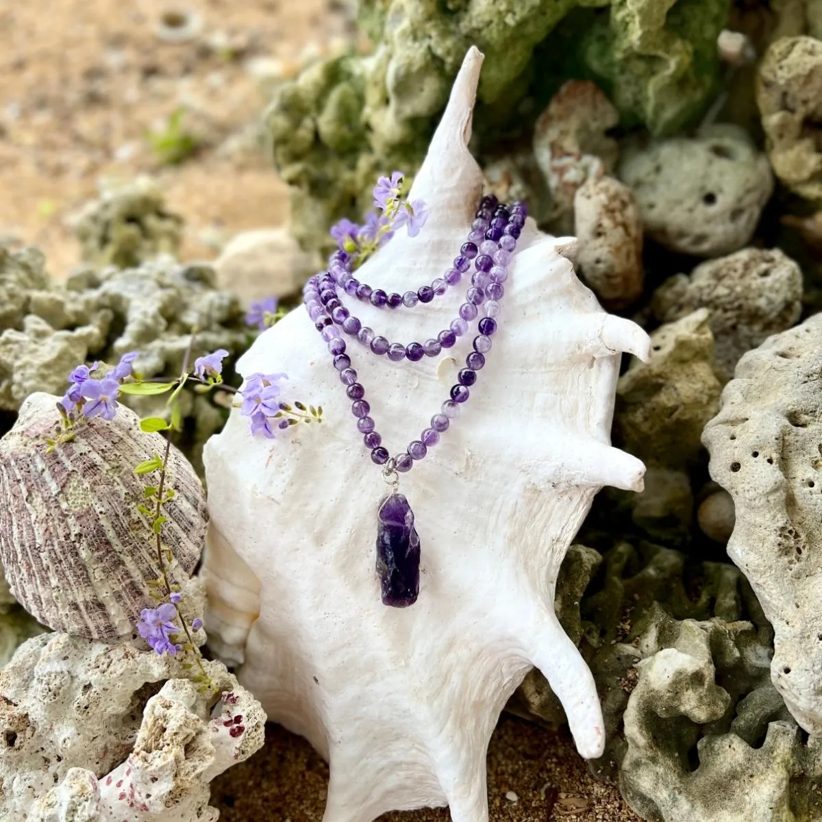 Anxiety Free - Rustic Amethyst Necklace to Help Make Good Decisions