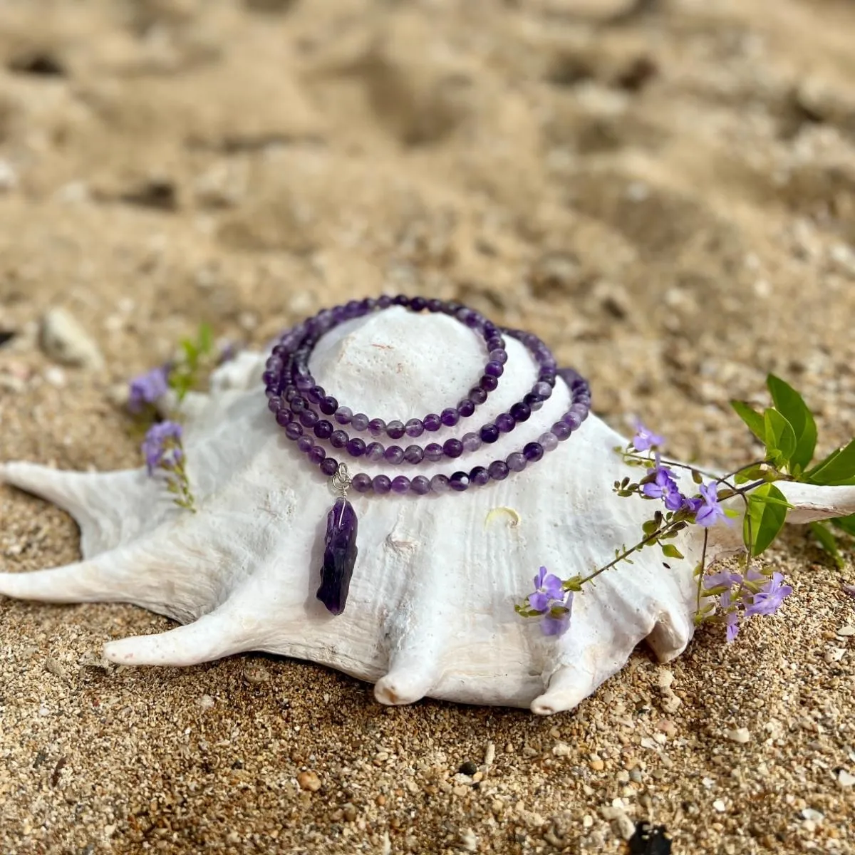 Anxiety Free - Rustic Amethyst Necklace to Help Make Good Decisions