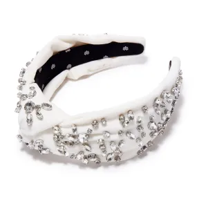 APRIL DIAMOND MIXED CRYSTAL VELVET KNOTTED HEADBAND