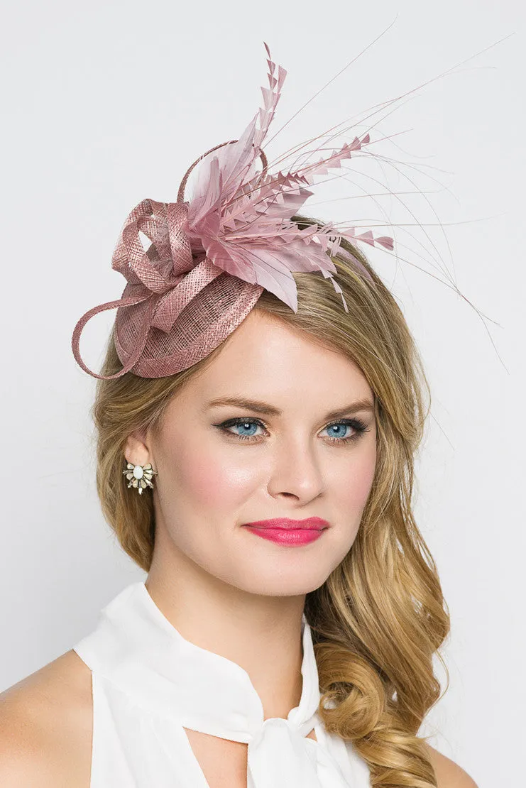 Arianna Fascinator - Mauve Pink