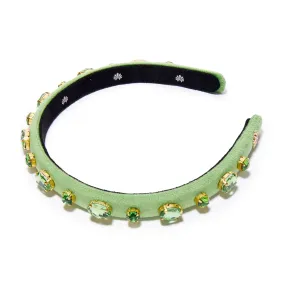 AUGUST PERIDOT OVAL CRYSTAL VELVET GIGI HEADBAND