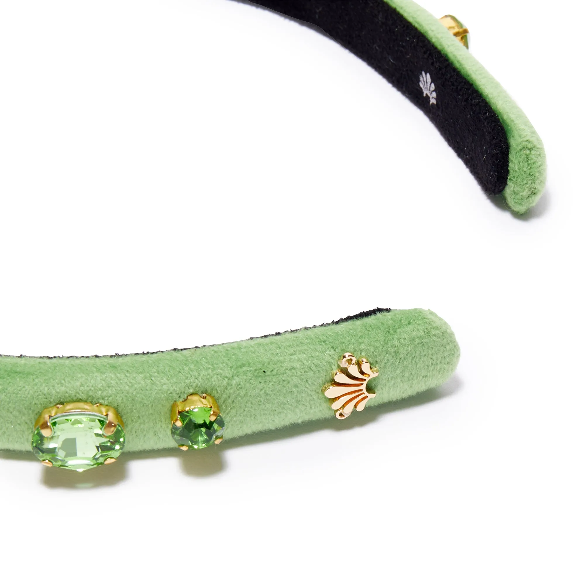 AUGUST PERIDOT OVAL CRYSTAL VELVET GIGI HEADBAND