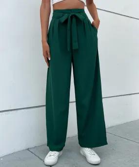 BerriesJam - 2024 Solid Pleat Front Elegant Belted Pants