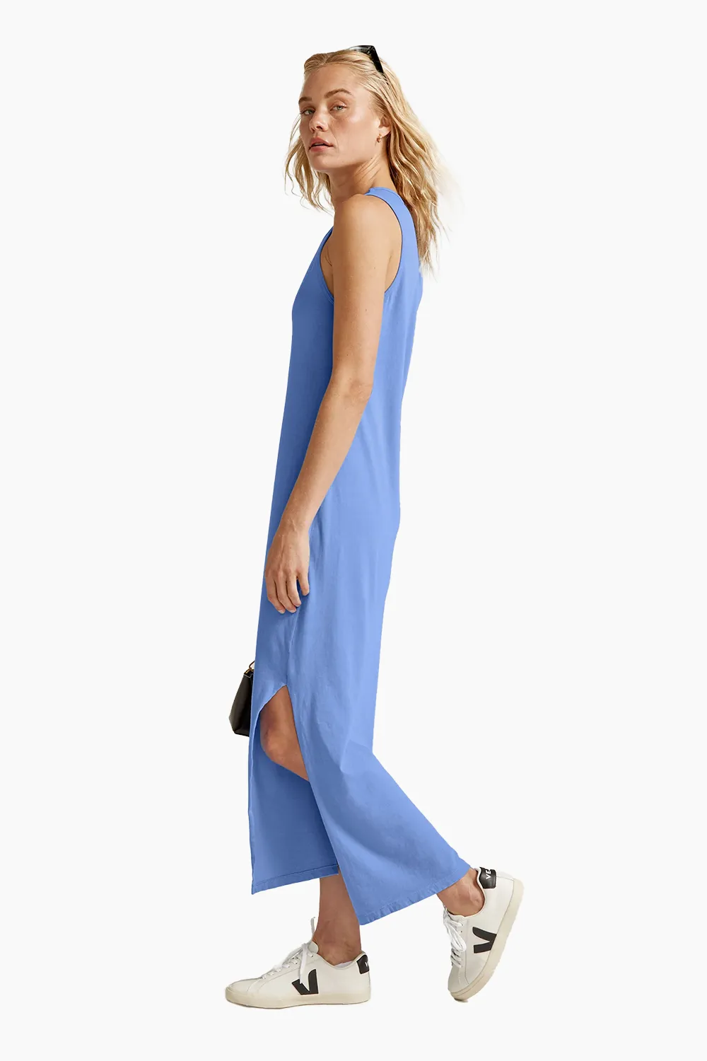 Beyond Yoga Effortless Tank Dress in Washed Flower Blue