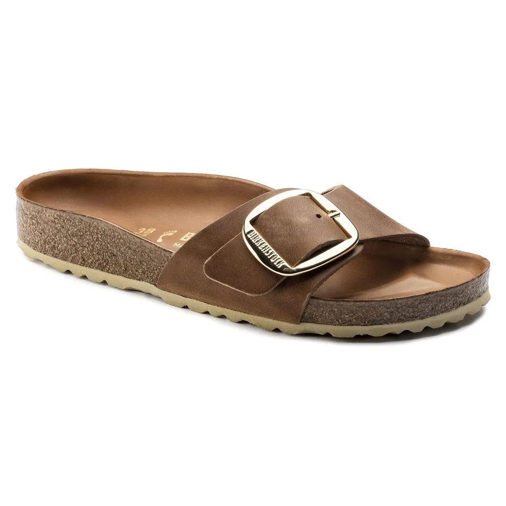 Birkenstock Women's Madrid Big Buckle Oiled Leather Cognac