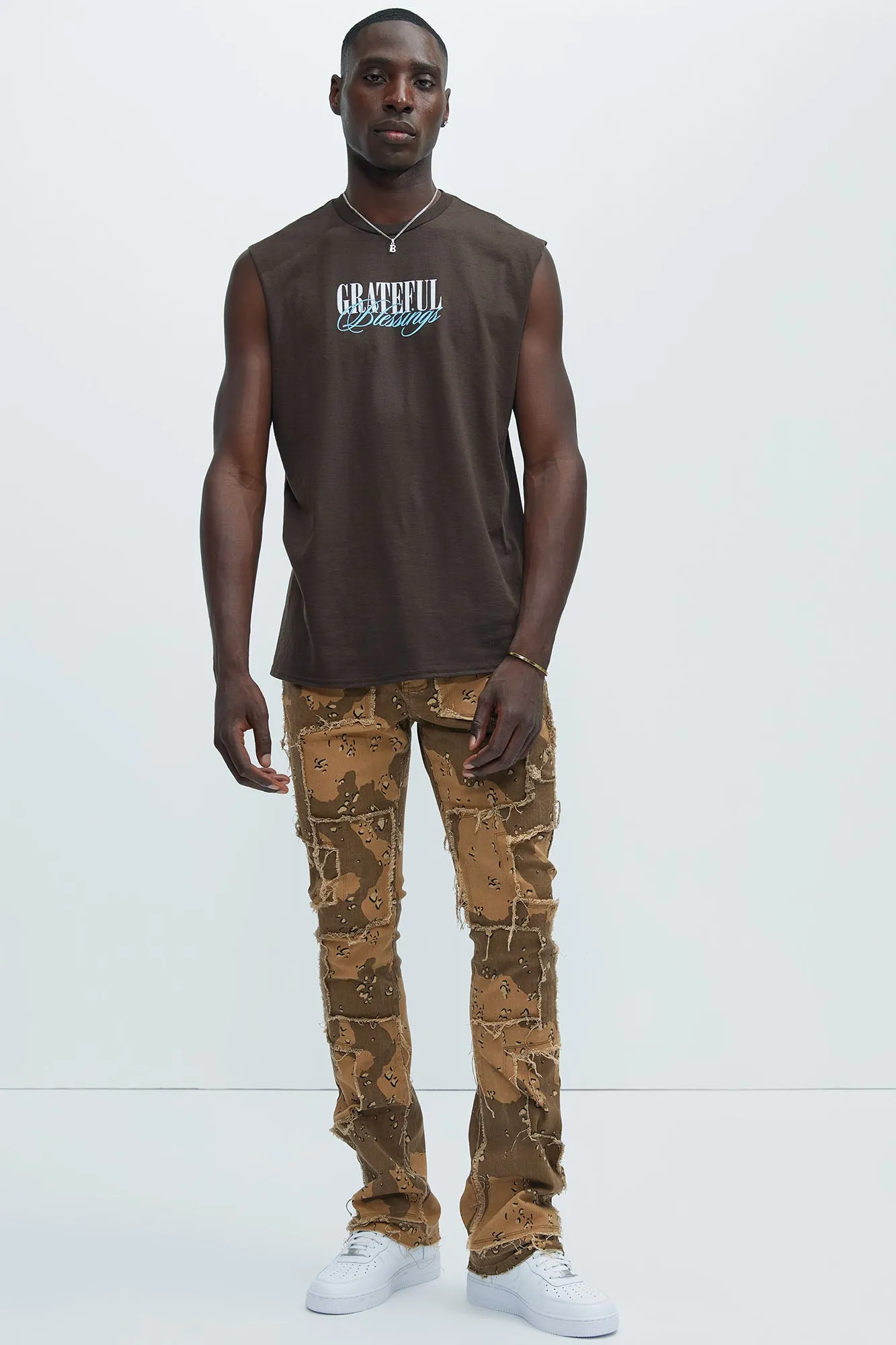 Blessed To Be Sleeveless Tee - Chocolate