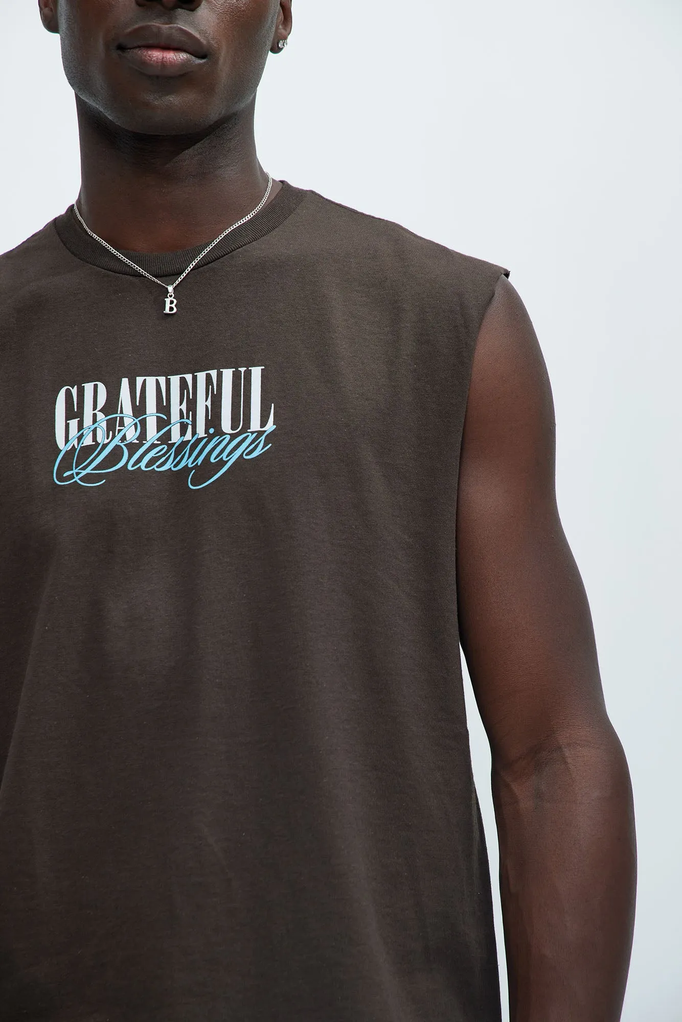 Blessed To Be Sleeveless Tee - Chocolate