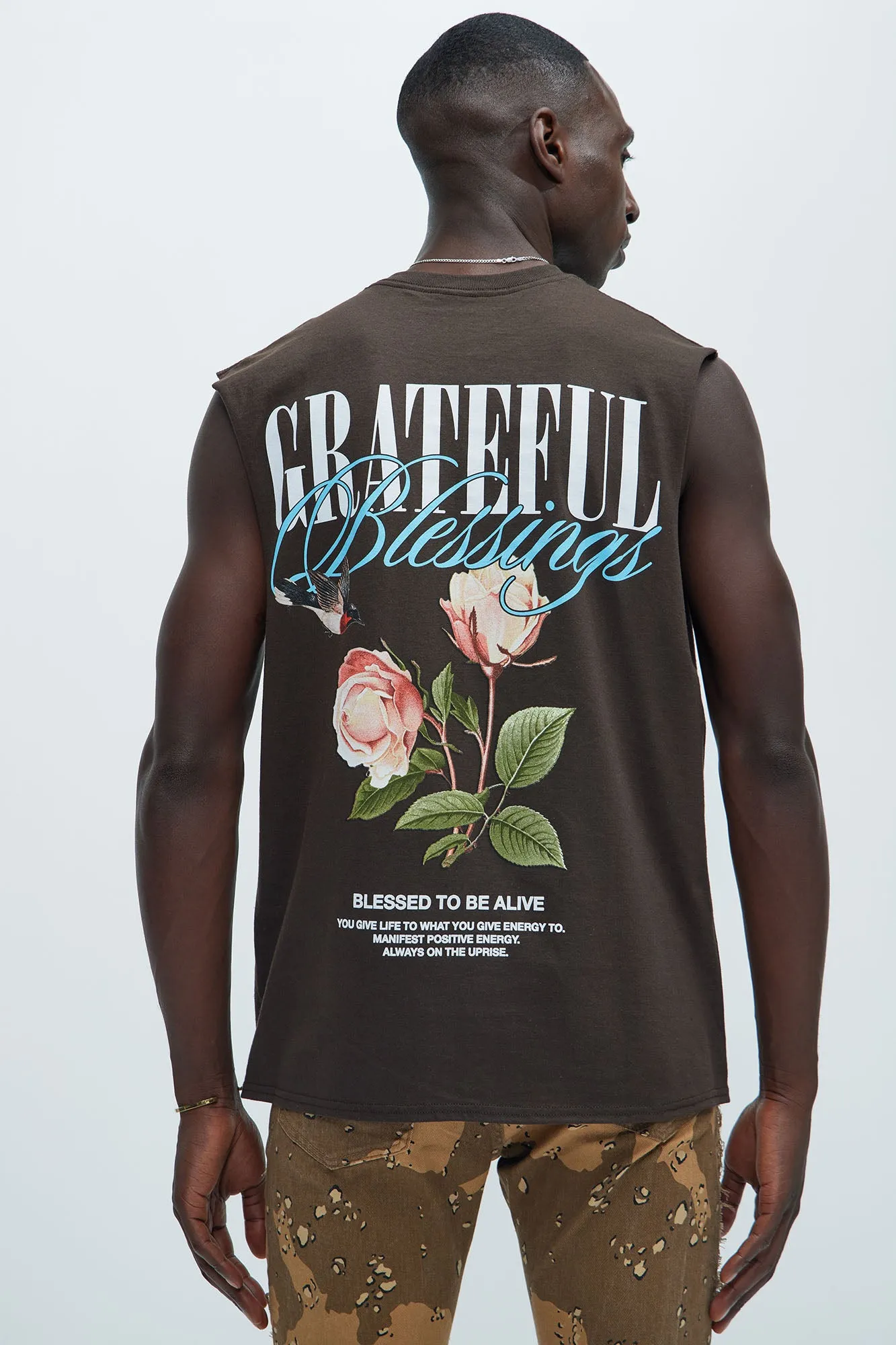 Blessed To Be Sleeveless Tee - Chocolate