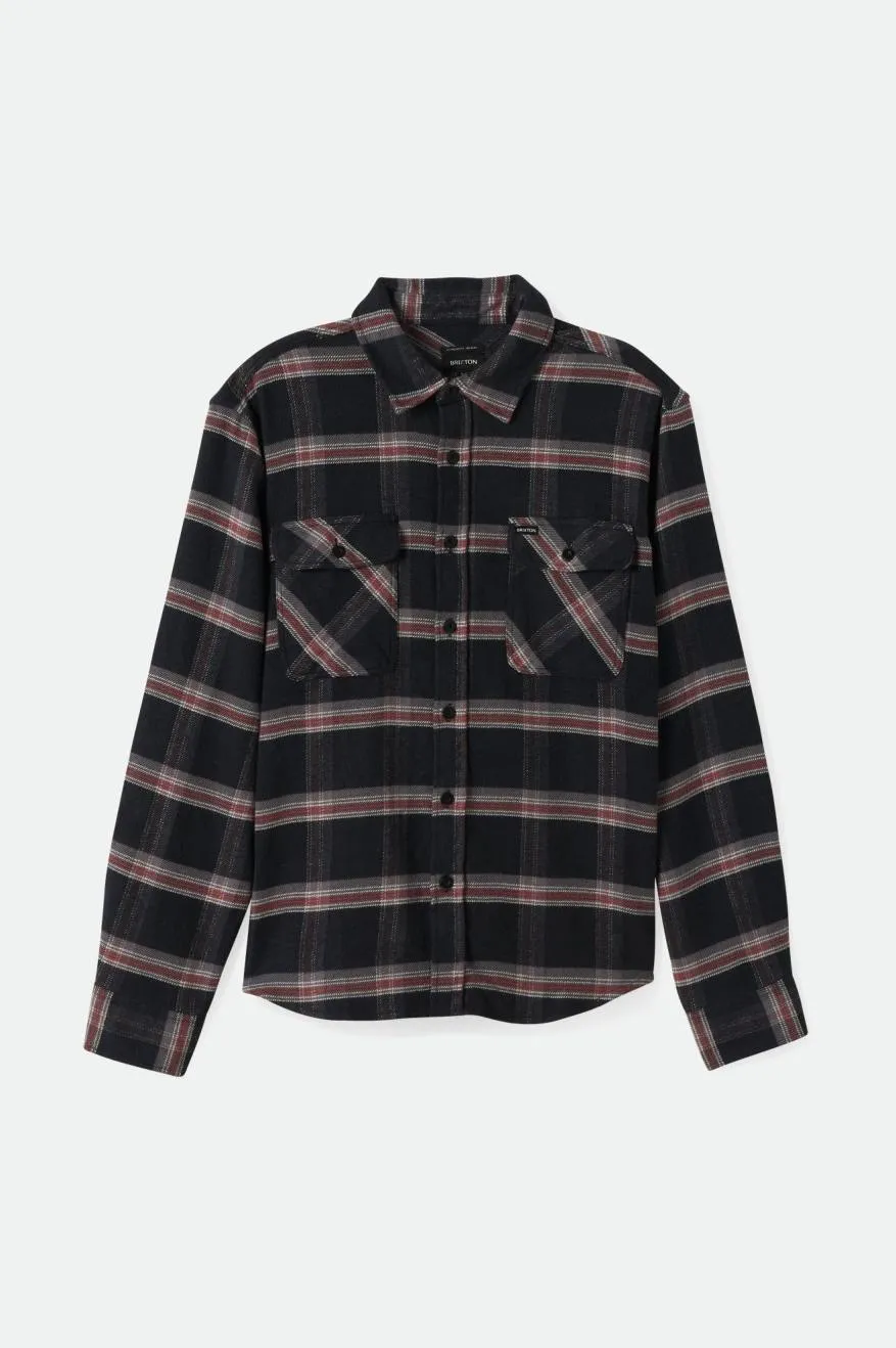 Bowery Stretch Water Resistant L/S Flannel - Black/Charcoal/Barn Red