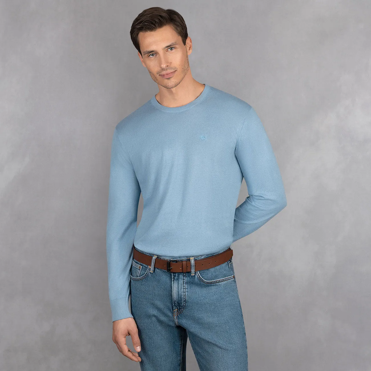 Cotton Pullover Round Neck Men