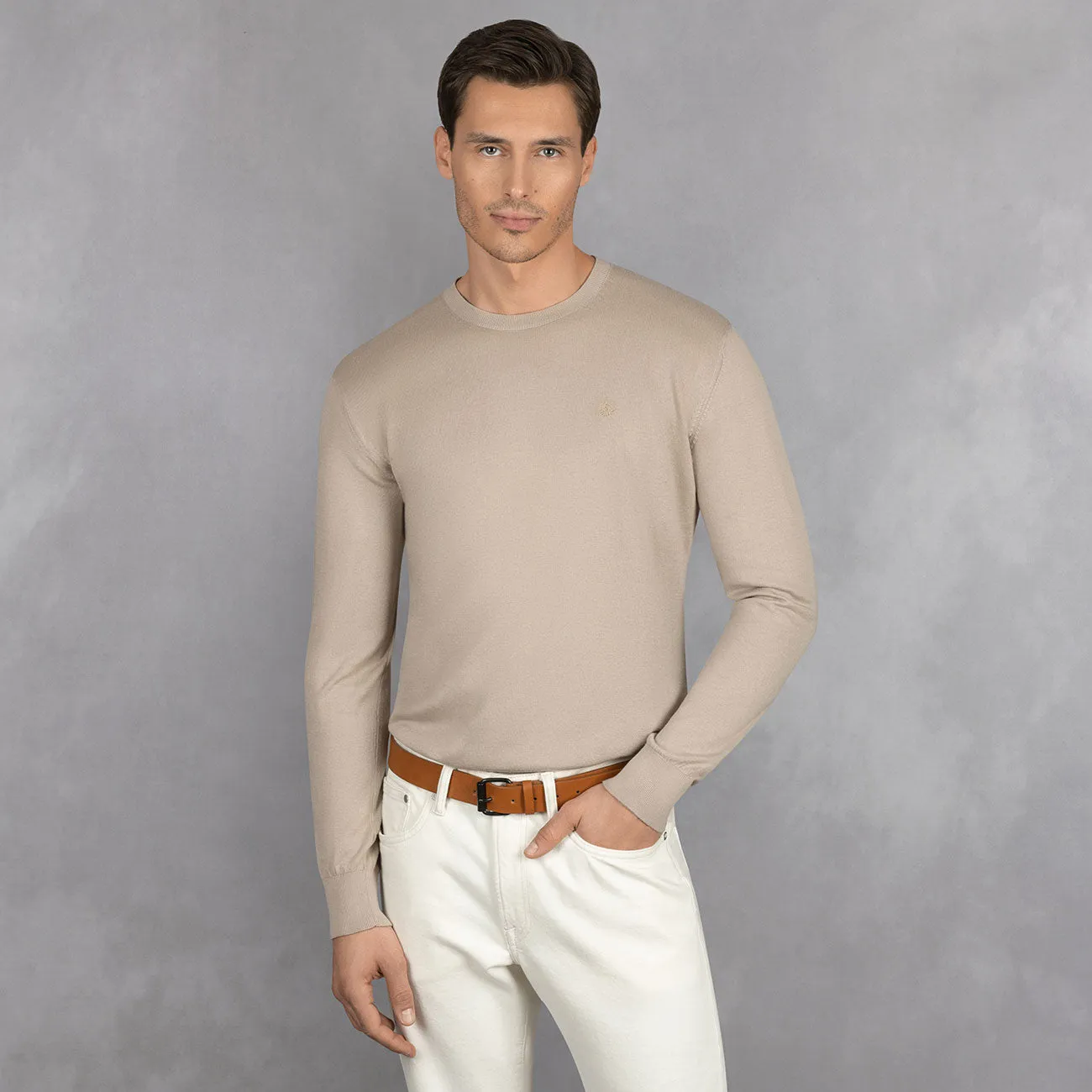 Cotton Pullover Round Neck Men