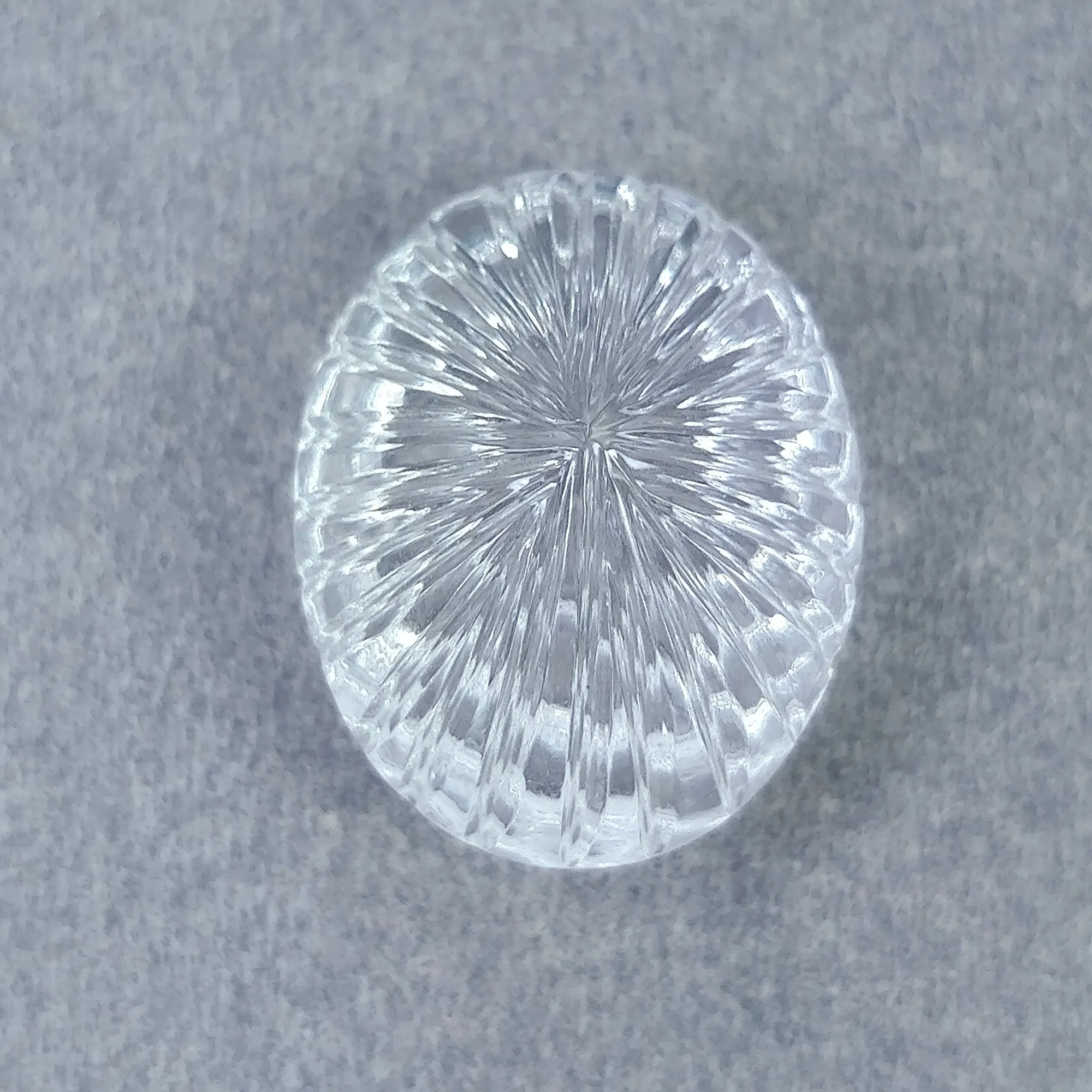 CRYSTAL QUARTZ Gemstone Carving : 25.70cts Natural Untreated White Quartz Hand Carved Oval Shape 22*18mm