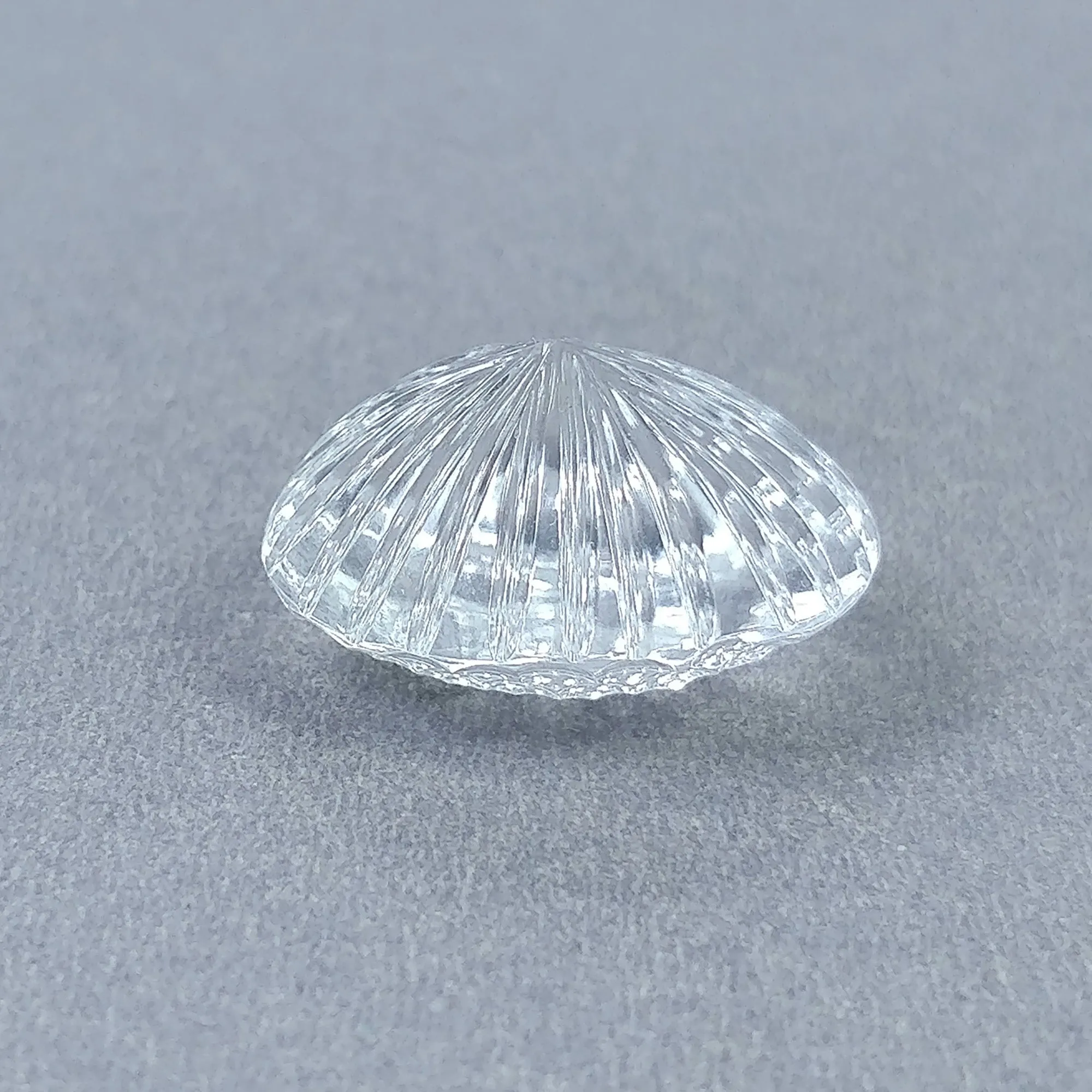 CRYSTAL QUARTZ Gemstone Carving : 25.70cts Natural Untreated White Quartz Hand Carved Oval Shape 22*18mm