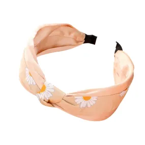 Daisy Flower Pointed Knot Burnout Headband