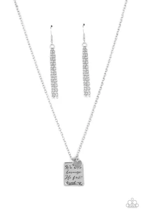 Divine Devotion Silver Inspirational Necklace - Paparazzi Accessories