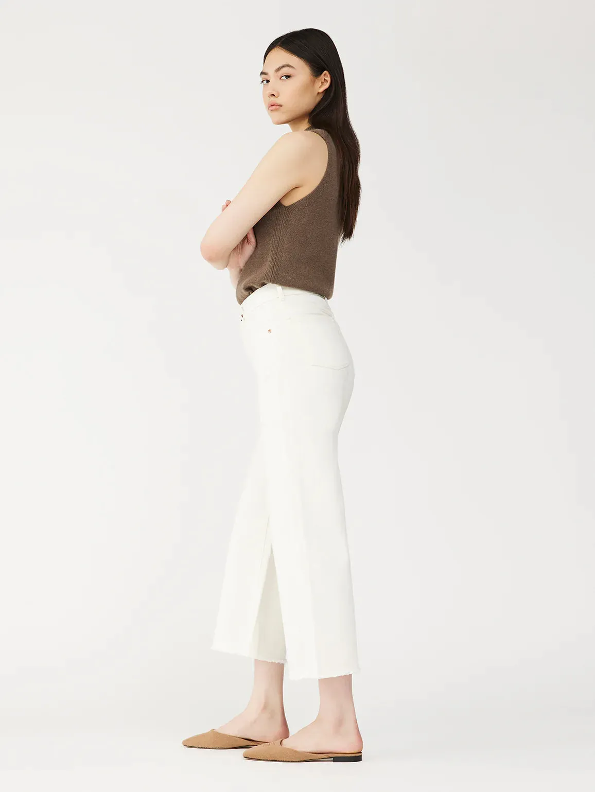 DL1961 - Hepburn Wide Leg High Rise Vintage - Eggshell