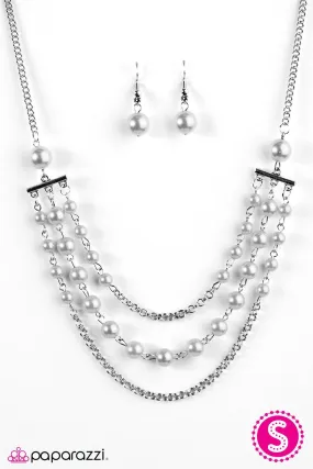 Dressed for Success Silver Pearl Necklace - Paparazzi Accessories