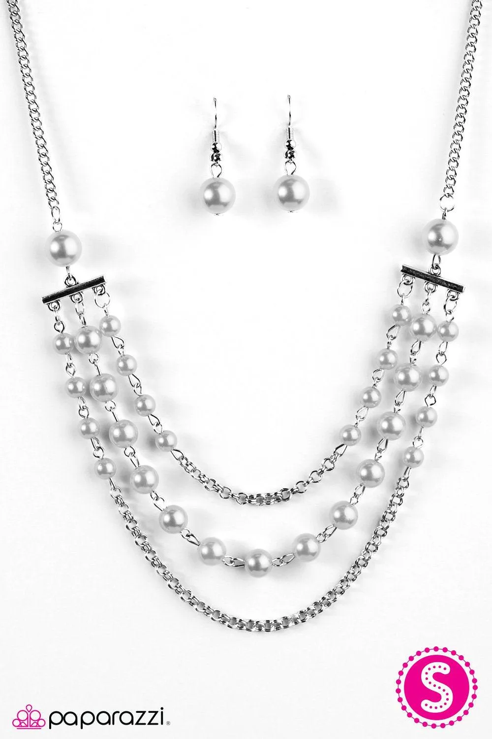 Dressed for Success Silver Pearl Necklace - Paparazzi Accessories