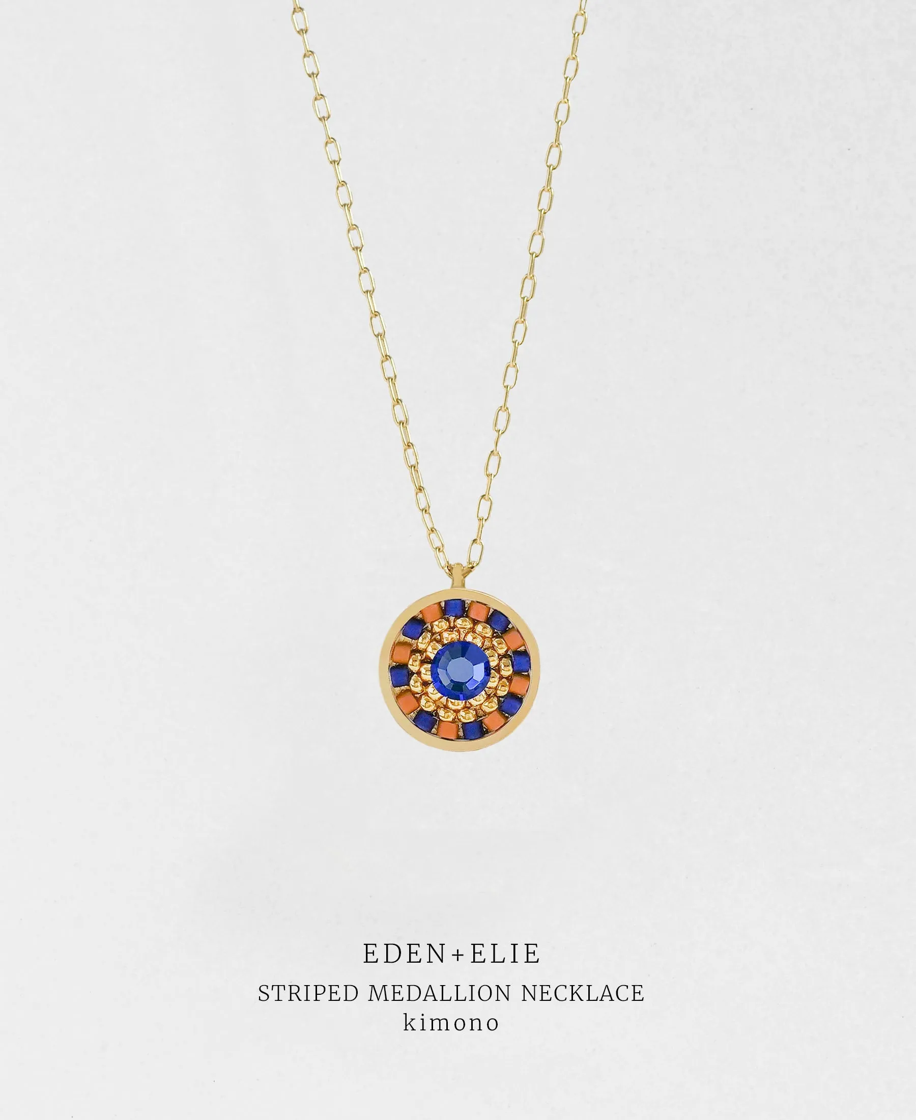 EDEN   ELIE Striped Medallion necklace - Kimono