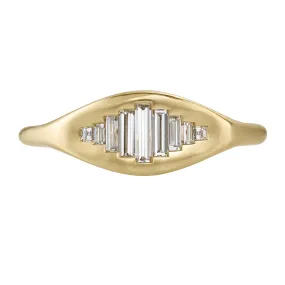 Empire Baguette Diamond Matte Gold Ring