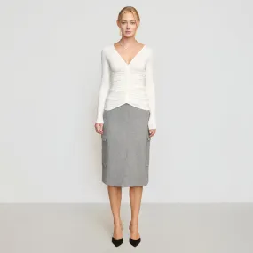 Felicia Wool Utility Midi Skirt