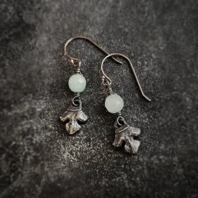 fleur earrings : aquamarine & antiqued sterling