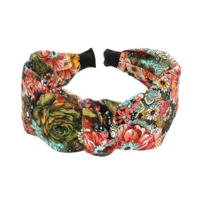 Flower Pattern Printed Knot Headband