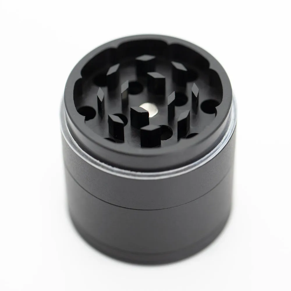 Four-Part Aluminium Grinder with Removable Screen - Matte Black (43mm)