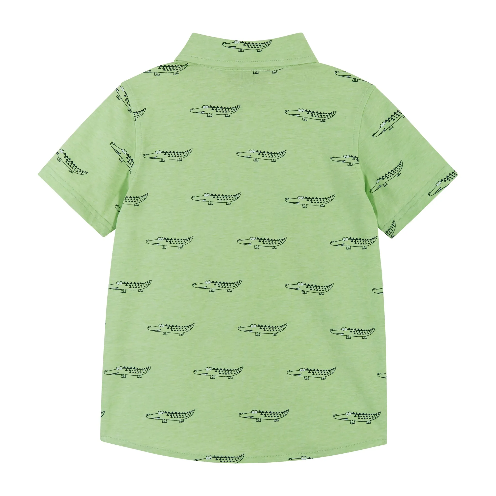 Fun Print Knit Button-Up | Green