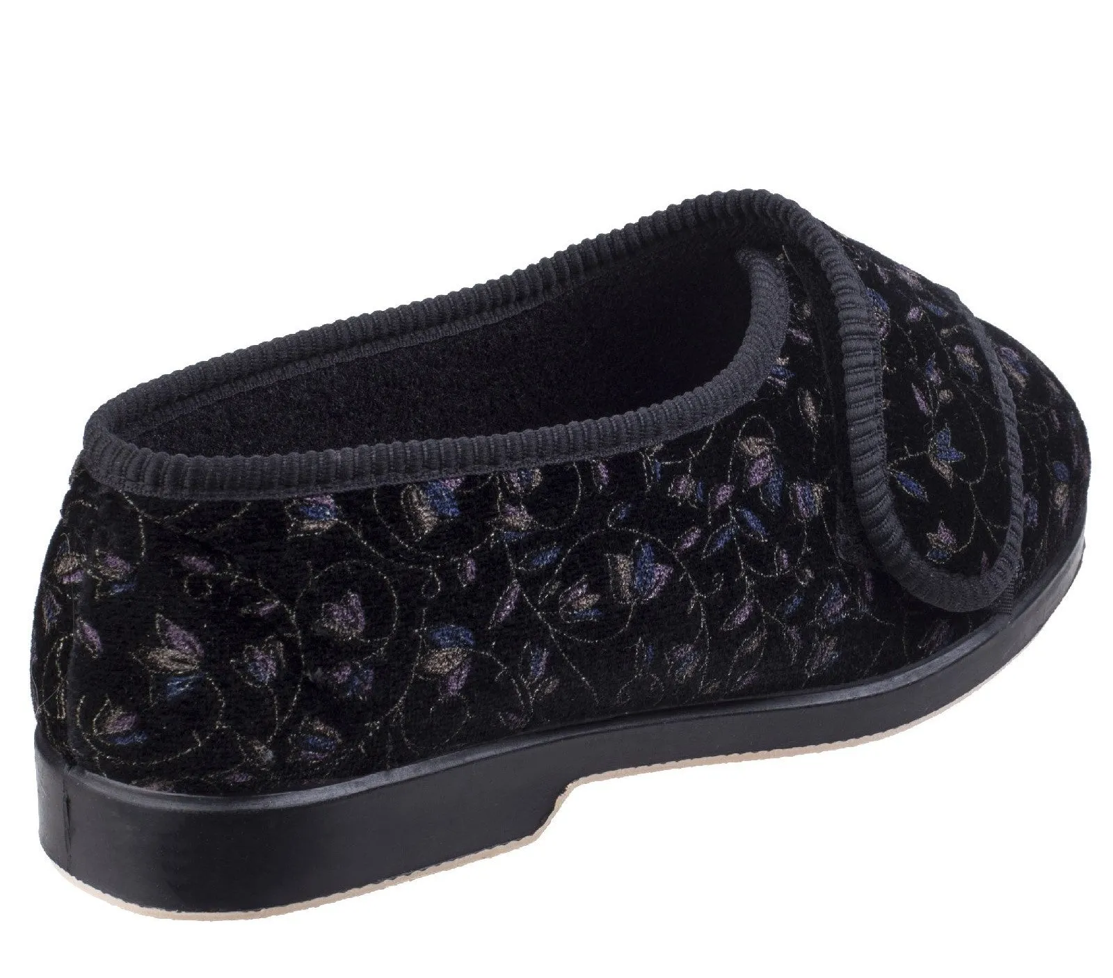 GBS Nola Womens Extra Wide Fit Touch Fastening Slipper