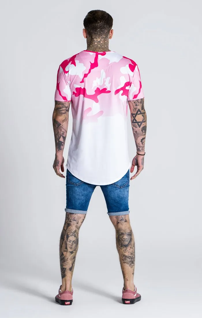 GK Pink Camu Tee With White Fade